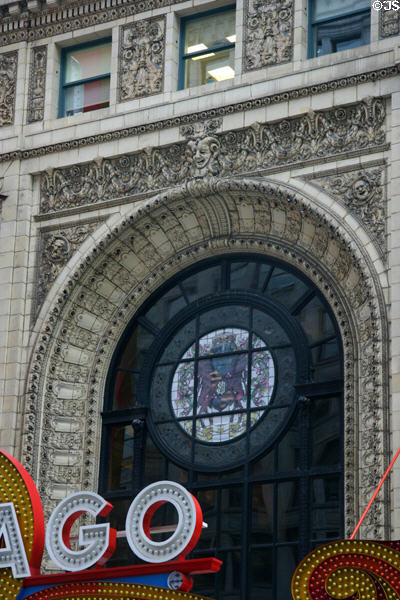 Facade arch of Chicago Theater. Chicago, IL.