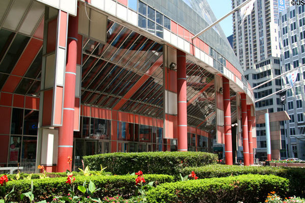 Base of James R. Thompson Center. Chicago, IL.