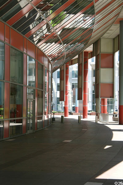 Colonnade at base of James R. Thompson Center. Chicago, IL.