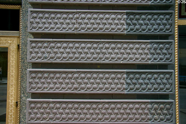 Detail of outside tiles of Marquette Building. Chicago, IL.