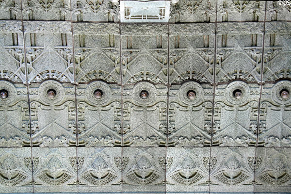 Row of electric lights on overhang of Krause Music Store by Louis H. Sullivan. Chicago, IL.
