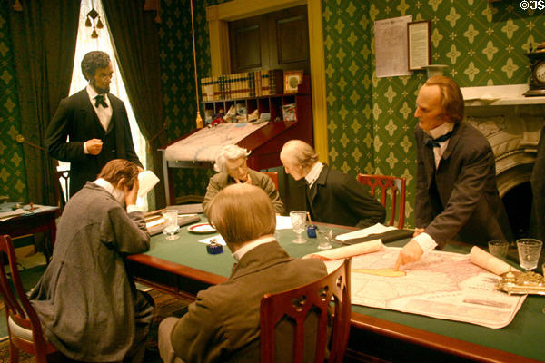 Diorama of debate over Emancipation Proclamation at Abraham Lincoln Presidential Museum. Springfield, IL.