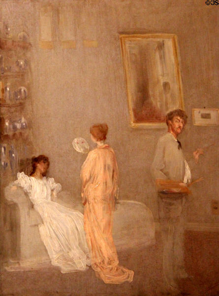 Artist in His Studio painting (1865-6) by James McNeill Whistler at Art Institute of Chicago. Chicago, IL.