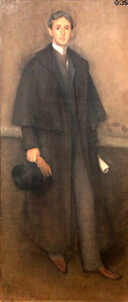 Arrangement in Flesh Color & Brown: Portrait of Arthur Jerome Eddy painting (1894) by James McNeill Whistler at Art Institute of Chicago. Chicago, IL.