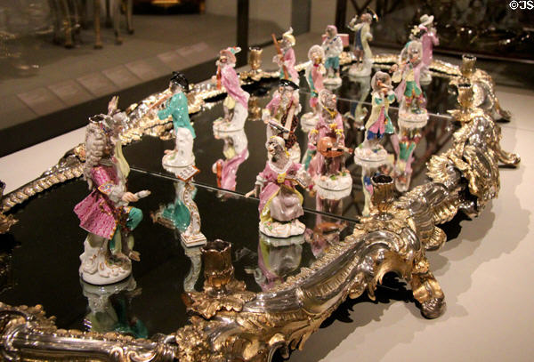 Porcelain monkey band (c1765) modeled by Johann Joachim Kaendler for Meissen Porcelain Manufactory of Germany at Art Institute of Chicago. Chicago, IL.