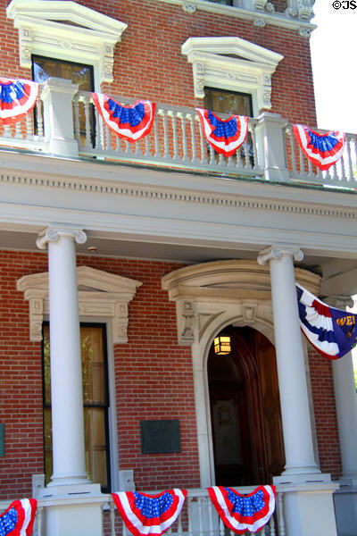 Front porch of Benjamin Harrison home. Indianapolis, IN.