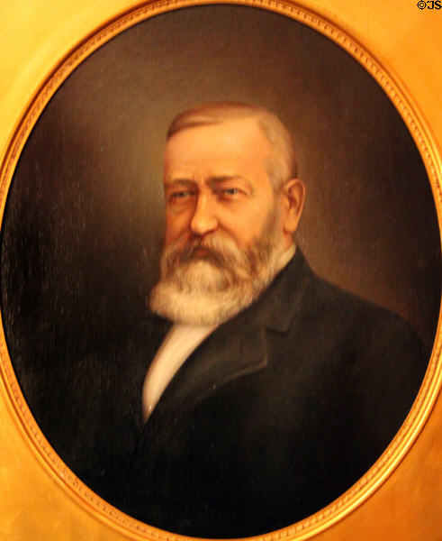 Portrait of President Benjamin Harrison at Benjamin Harrison Presidential Site. Indianapolis, IN.