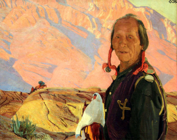 The Last Glance painting (c1925) by Ernest Blumenschein at Eiteljorg Museum. Indianapolis, IN.