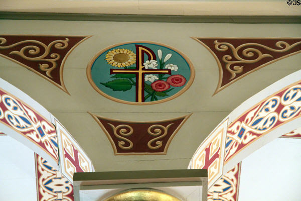 Painted designs in Old Cathedral. Vincennes, IN.