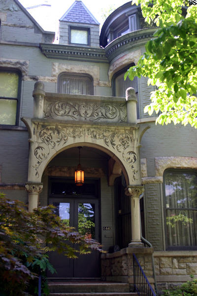 Frank Lampton House (1892) (1440 St. James Court) with round portico. Louisville, KY. Style: Queen Anne.