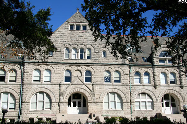Richardsonian Romanesque details of Gibson Hall at Tulane University. New Orleans, LA.