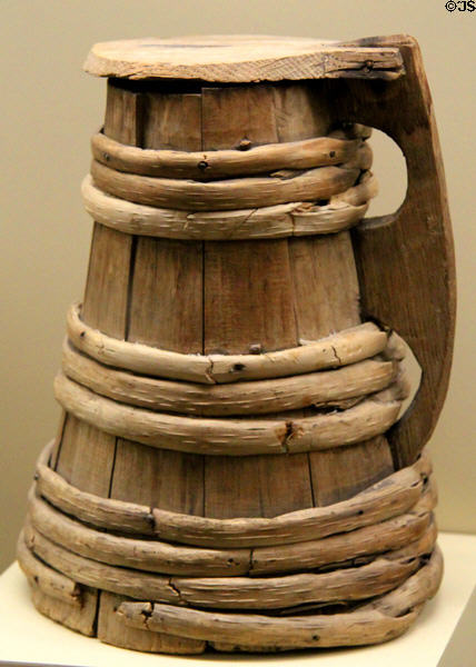 Peter Brown family Tankard (1610-50) made in Baltic Region at Pilgrim Hall Museum. Plymouth, MA.