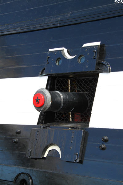 Canon port of USS Constitution. Boston, MA.