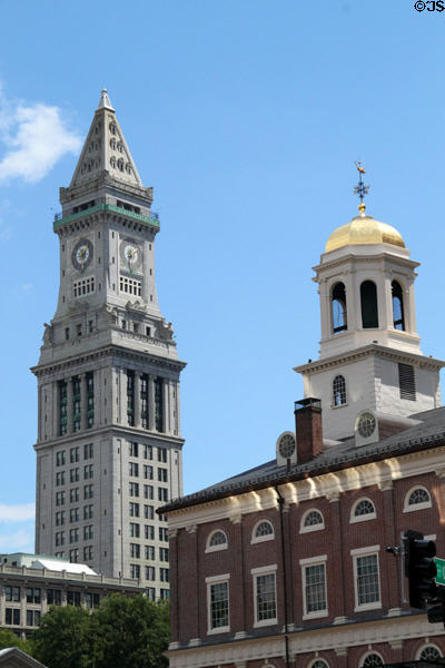 Old Boston Custom House & Faneuil Hall. Boston, MA.