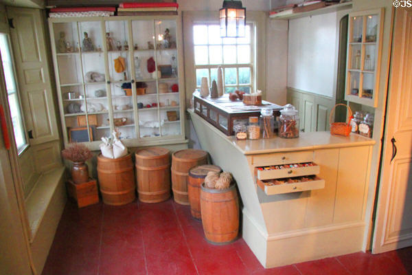 Store in House of Seven Gables, not in original building, but added to match description in Hawthorne's novel about house. Salem, MA.