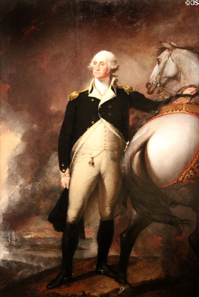 Washington at Dorchester Heights portrait (1806) by Gilbert Stuart at Museum of Fine Arts. Boston, MA.