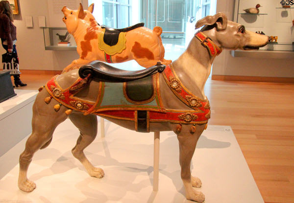 Carousel figure of greyhound (c1905-10) by Charles I.D. Looff at Museum of Fine Arts. Boston, MA.