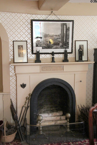Study fireplace at Orchard House. Concord, MA.