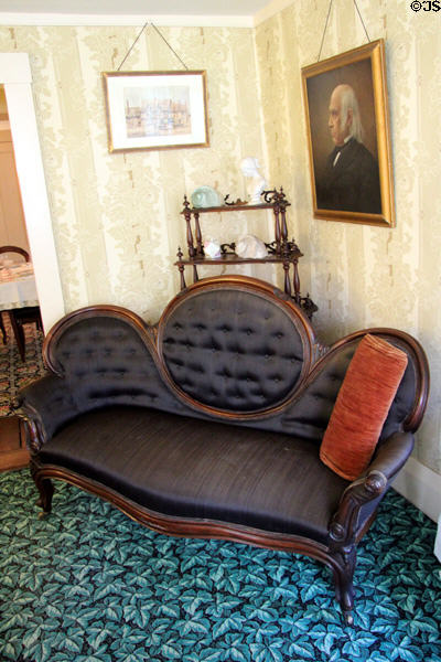 Parlor sofa at Orchard House. Concord, MA.