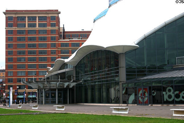 Facade details of Columbus Center. Baltimore, MD.