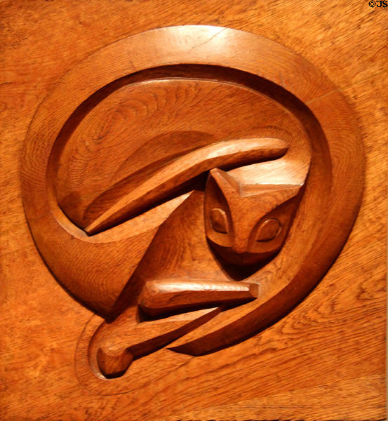 Cat painting (1913) by Raymond Duchamp-Villon at Detroit Institute of Arts. Detroit, MI.