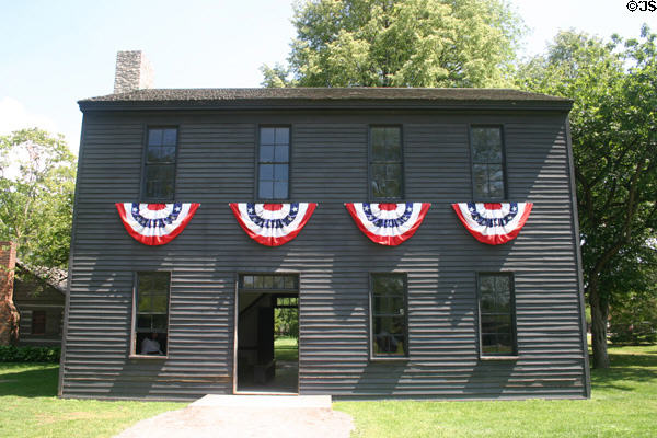 Logan County Courthouse (1840) where Abraham Lincoln tried cases as circuit rider (1840-47), moved from Postville (now Lincoln), IL to Greenfield Village. Dearborn, MI.