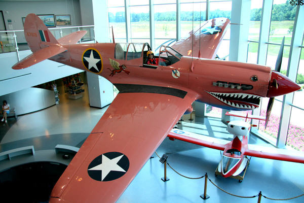 Flying Tiger plane hanging in lobby of Air Zoo. Kalamazoo, MI.