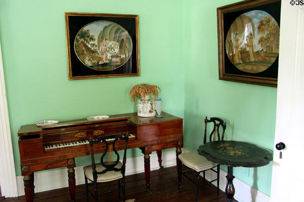 Square piano in parlor at General Daniel Bissell House. St. Louis, MO.