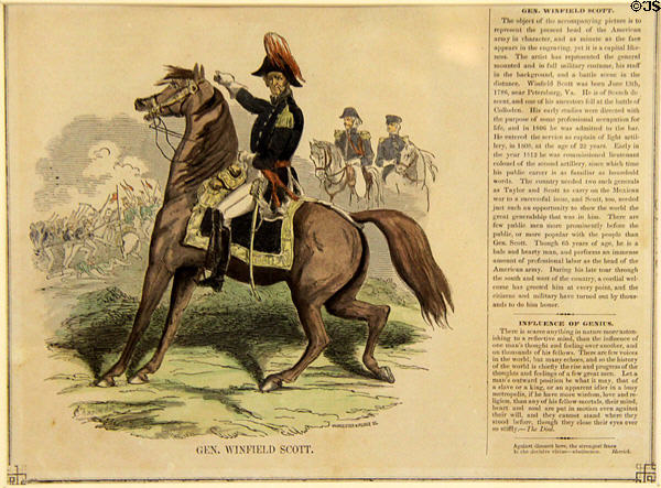 Graphic of Gen. Winfield Scott in Mexican War at Jefferson Barracks Military Museum. St. Louis, MO.