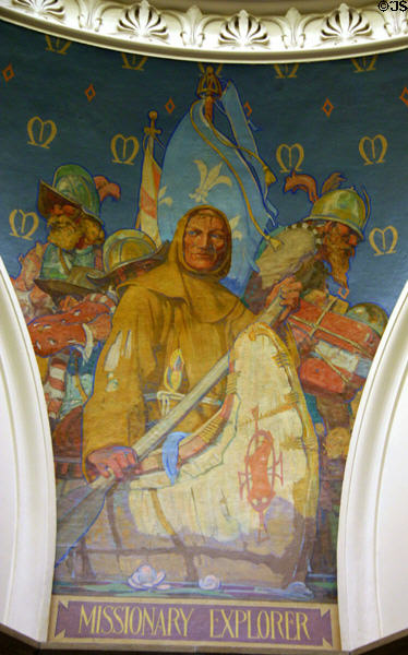 Missionary Explorer mural (c1917-28) by Allen Tupper True at Missouri State Capitol. Jefferson City, MO.