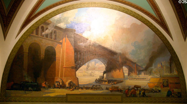 Artery of Trade mural (1922) by Frank Nuderscher at Missouri State Capitol. Jefferson City, MO.