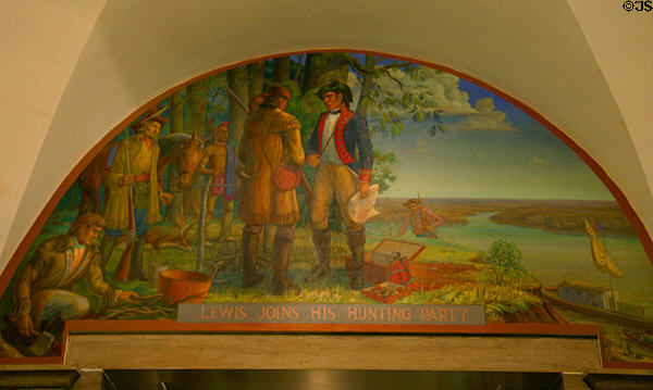 Lewis Joins his Hunting Party mural at Missouri State Capitol. Jefferson City, MO.