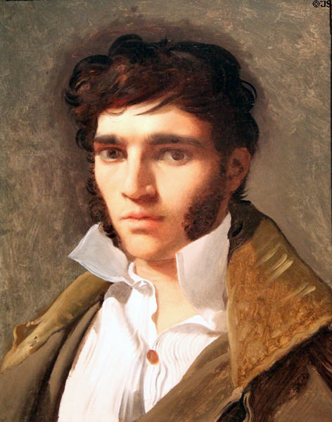 Portrait of Sculptor Paul Lemoyne (c1812) by Jean-Auguste-Dominique Ingres at Nelson-Atkins Museum. Kansas City, MO.