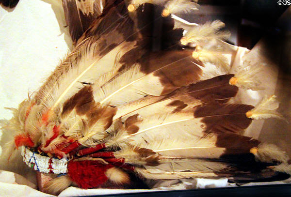 Shawnee eagle feather bonnet (1962) at Museum of Anthropology of University of Missouri. Columbia, MO.