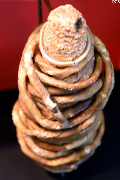Corncob & wax wick candle served settlers in time of shortage at Museum of Mississippi History. Jackson, MS.