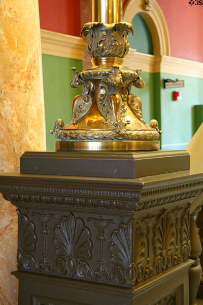 Newel post & lamp standard in Montana State Capitol. Helena, MT.