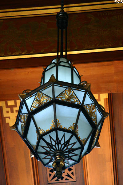 Lamp in Unicameral chamber Nebraska State Capitol. Lincoln, NE.