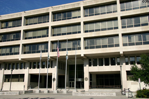 Facade of Robert V. Denney Federal Building & United States Courthouse. Lincoln, NE.