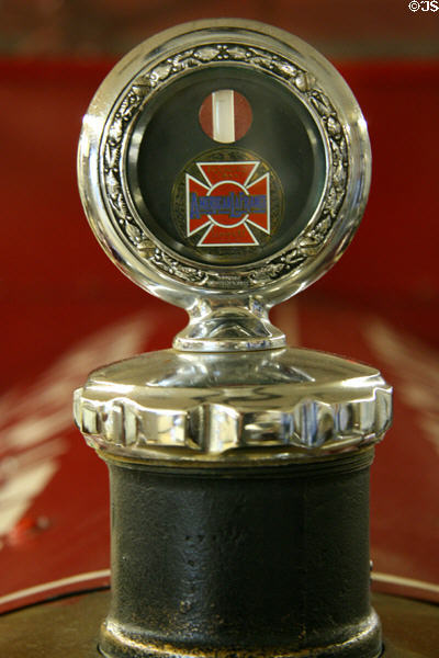 Radiator ornament from American LaFrance Fire Truck (1923) at Lincoln County Historical Museum. North Platte, NE.