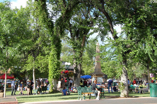 Activities on Santa Fe Plaza. Santa Fe, NM.