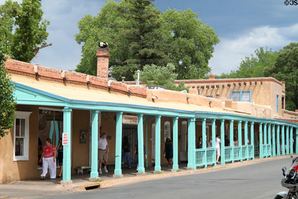 Adobe structure (105-125 E. Palace Ave.) which incorporates pre-1680 elements which remained after the Great Indian Uprising. Santa Fe, NM.