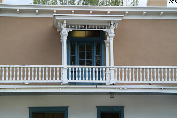 Felipe B. Delgado House (1891) (124 W. Palace Ave.). Santa Fe, NM. Style: Territorial. Architect: Renovated by John Gaw Meem.