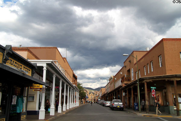 Commercial heritage streetscape (W. San Francisco St. from Galisteo St.). Santa Fe, NM.