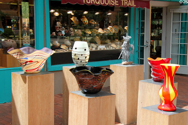 Art glass in Santa Fe shop. Santa Fe, NM.