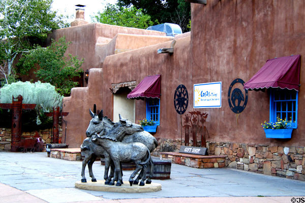 Western sculpture in Santa Fe shop. Santa Fe, NM.