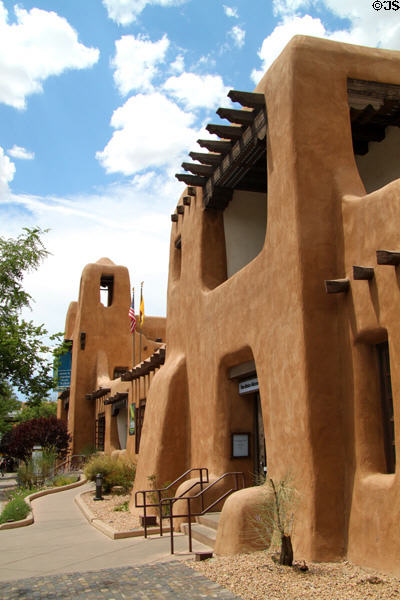 New Mexico Museum of Art replicated the New Mexico pavilion for Panama-California Exposition (1915) in San Diego also by Rapp & Rapp. Santa Fe, NM.