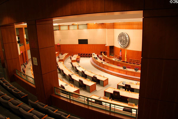 Senate chamber in New Mexico State Capitol. Santa Fe, NM.