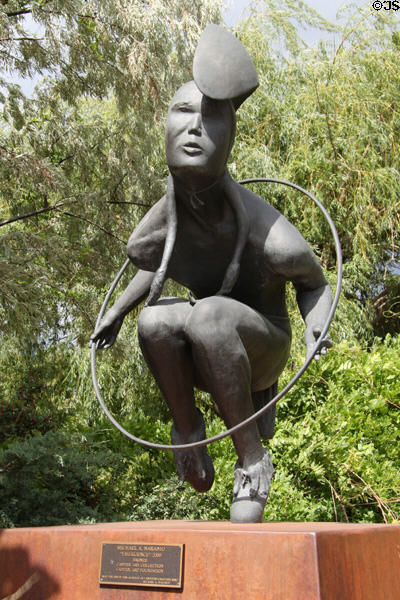 Emergence sculpture (2000) by Michael A. Naranjo at NM State Capitol. Santa Fe, NM.