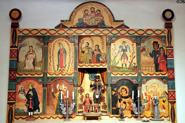 Reredos in Golondrinas Chapel at Rancho de las Golondrinas. Santa Fe, NM.