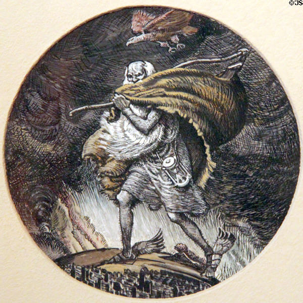 Early book illustration (c1896-1919) by Ernest L. Blumenschein at Blumenschein Home & Museum. Taos, NM.
